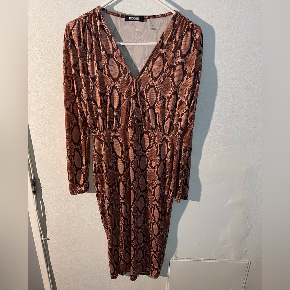 MissGuided leopard design maxi dress